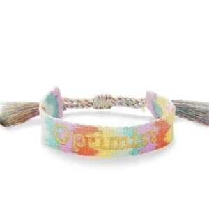 Kendra Scott OPTIMIST Woven Friendship Bracelet Gold Multi Mix, with box